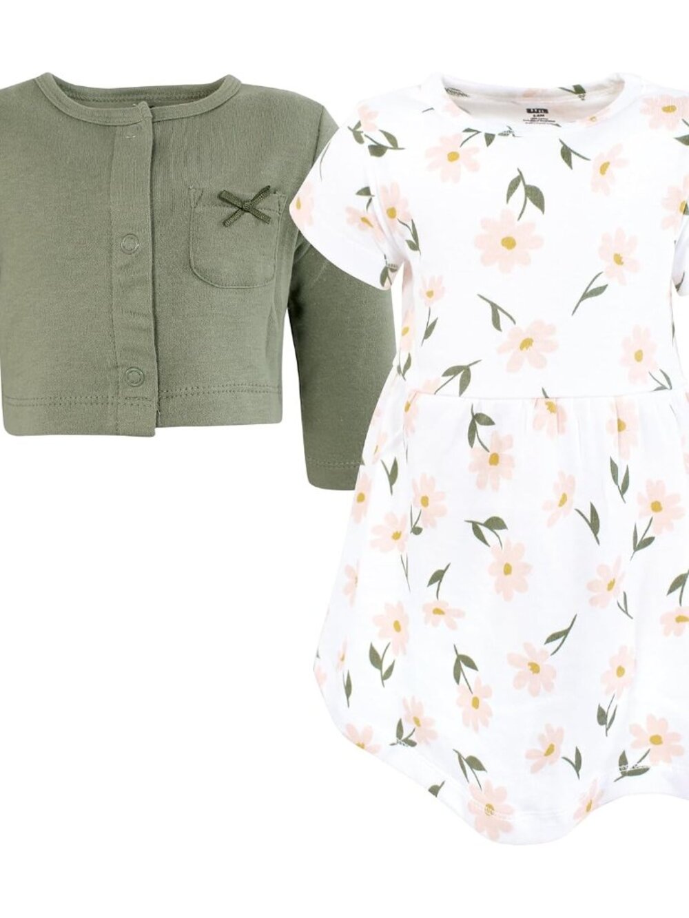 Infant and Toddler Girls Cotton Dress and Cardigan Set - Picture 3 of 5